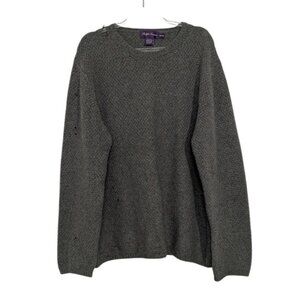 Ralph Lauren Purple Label Cashmere Sweater Mens Size XL Green FLAWED Long Sleeve